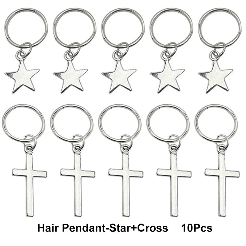 10-50Pcs 10-16mm Hair Rings Metal African Braid Dreadlocks Bead Hair