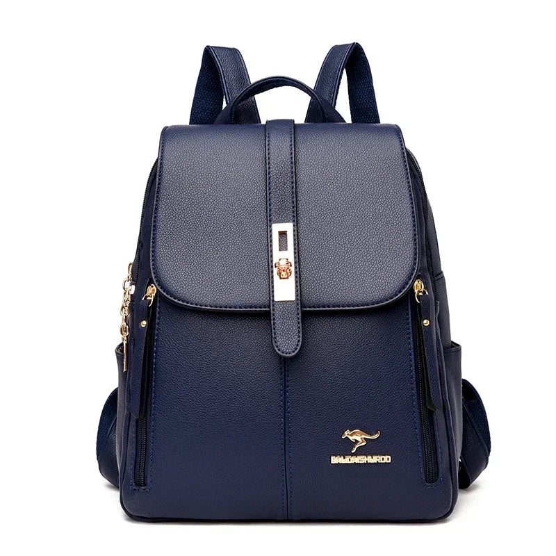 Women Large Capacity Backpack High Quality Leather Vintage Bags