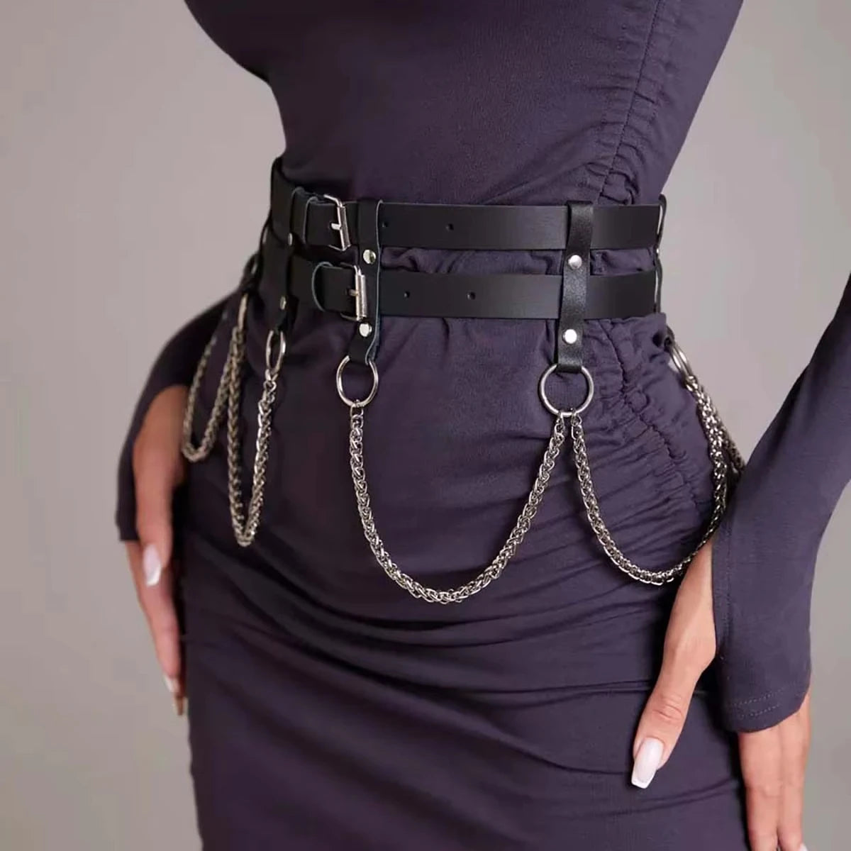 Women's Leather Harness Belt – Sexy Bodycon