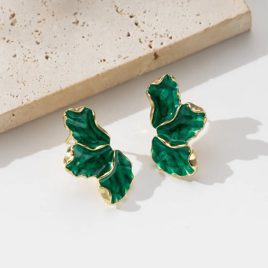 Enamel Flower Stud Earrings for Women
