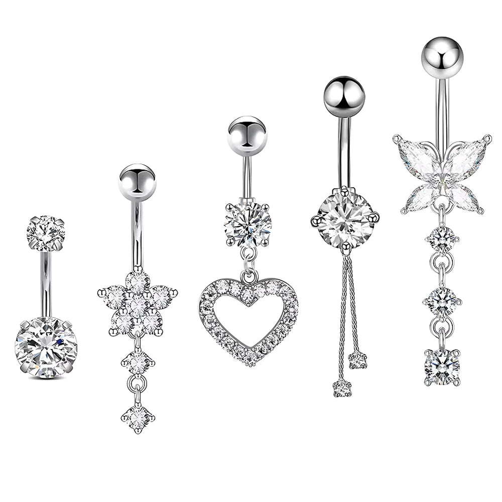 5pcs Dangled Belly Button Rings