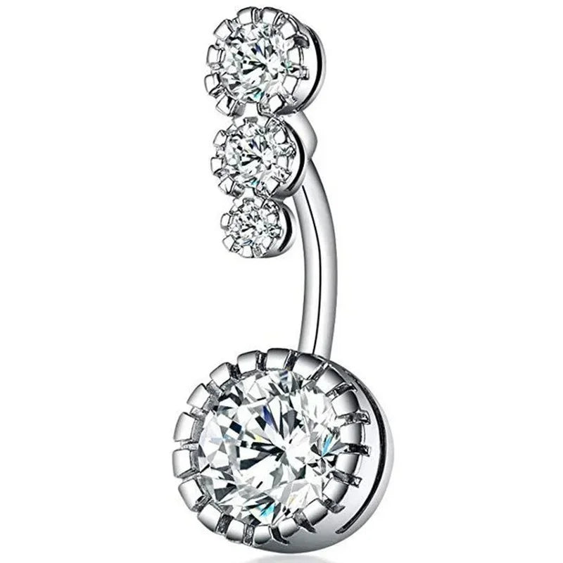 Zircon Crystal Belly Button Rings for Women