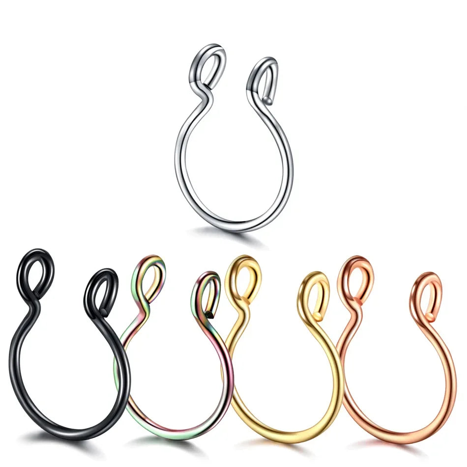 2 Sizes U Shaped Fake Nose Rings