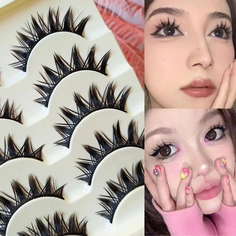 5 Paris Cat Eye False Eyelashes Long Thick Cosplay Fake Eye Lashes