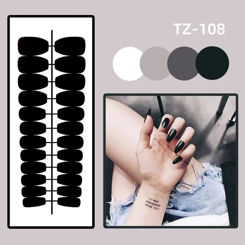 24Pcs Short Aurora Press on Nails Artificial False Nails with Glue Wearable Square Fake Nails Detachable Finished Fingernails