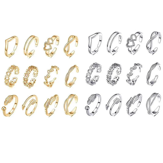12pcs Toe Rings Summer Fashion Foot  Rings