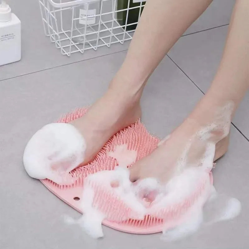 Exfoliating Foot Brush and Back Scrubber Anti-Slip Suction Cup - Deep Cleansing and Exfoliating