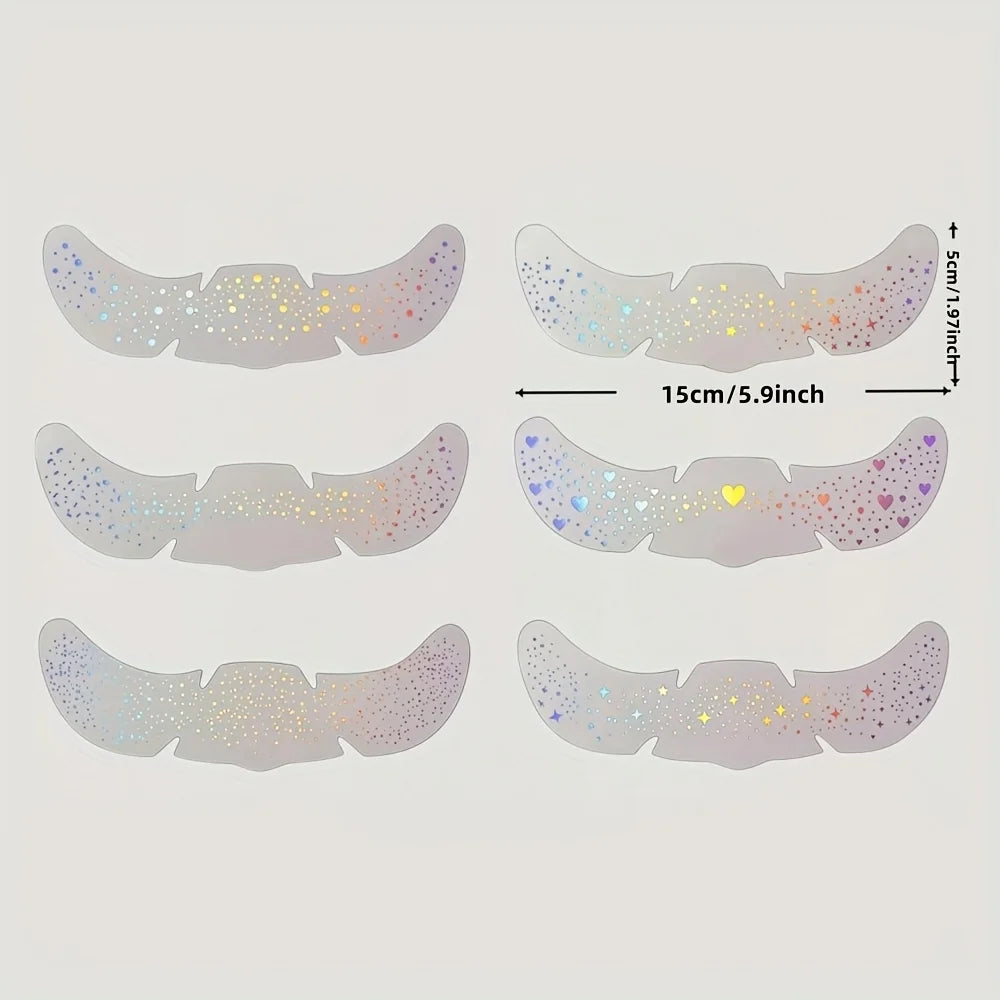 Holographic Glitter Freckle Face Stickers – 6 Sheets