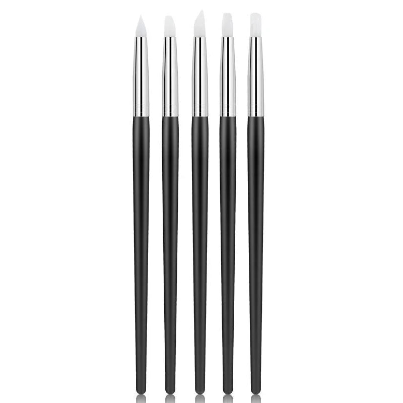 5Pcs/set Silicone Nail Brush UV Gel Polish Tip
