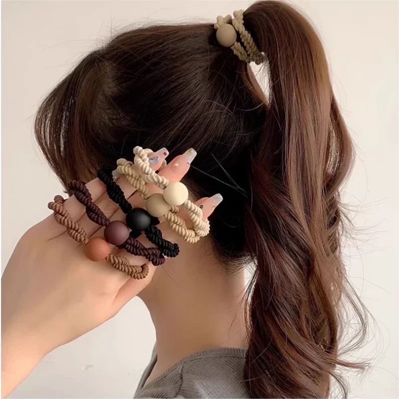 10PCS Headband Leather Band Female High Ponytail Holster