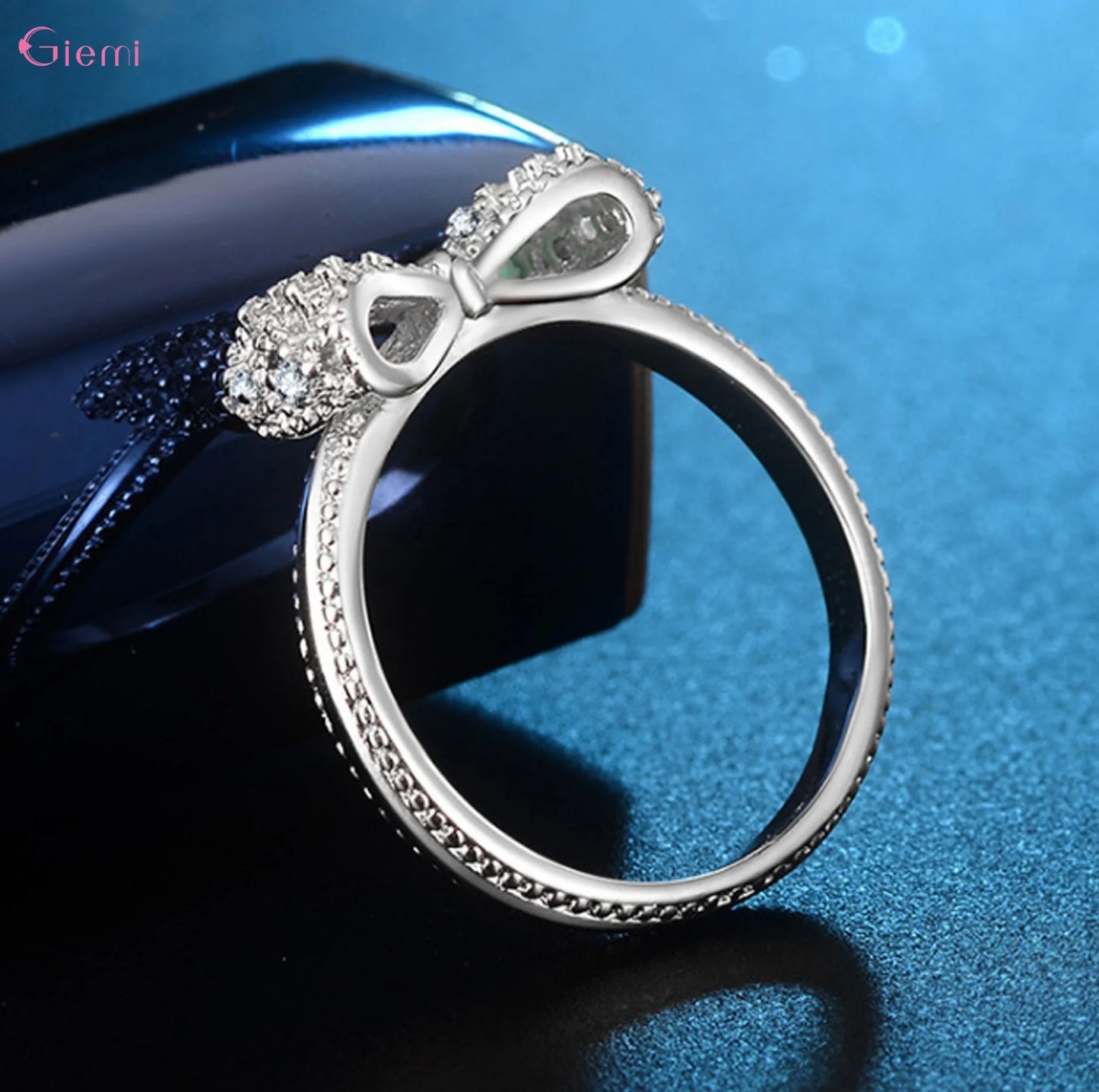 925 Sterling Silver Bowknot Bow Knot Ring