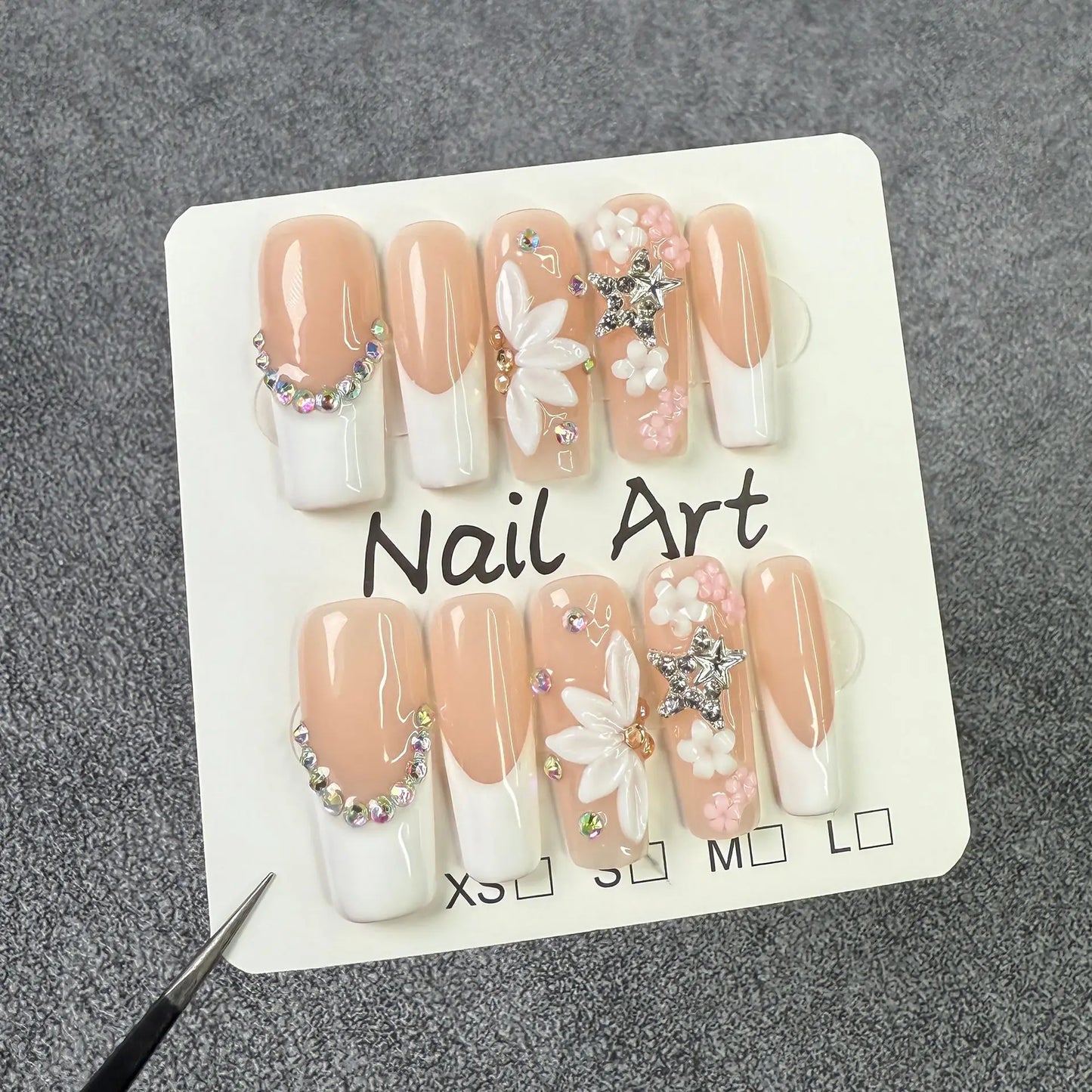10pcs Mid-length Square Handmade Fake Nails