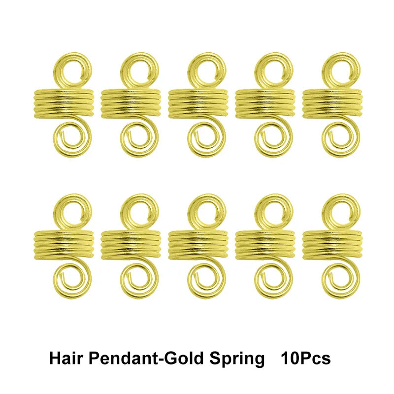 10-50Pcs 10-16mm Hair Rings Metal African Braid Dreadlocks Bead Hair