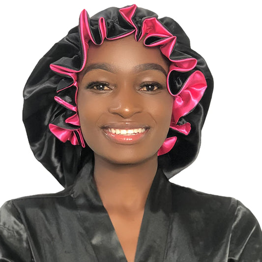 1pc Double Layer Laced edge satin bonnets
