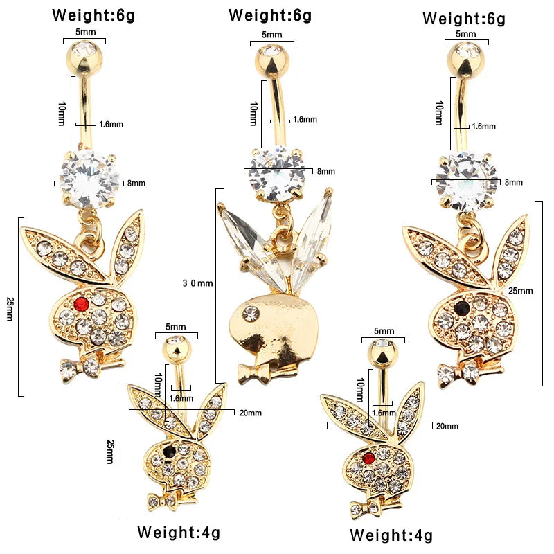1pc Belly Button Rings Bunny Navel rings