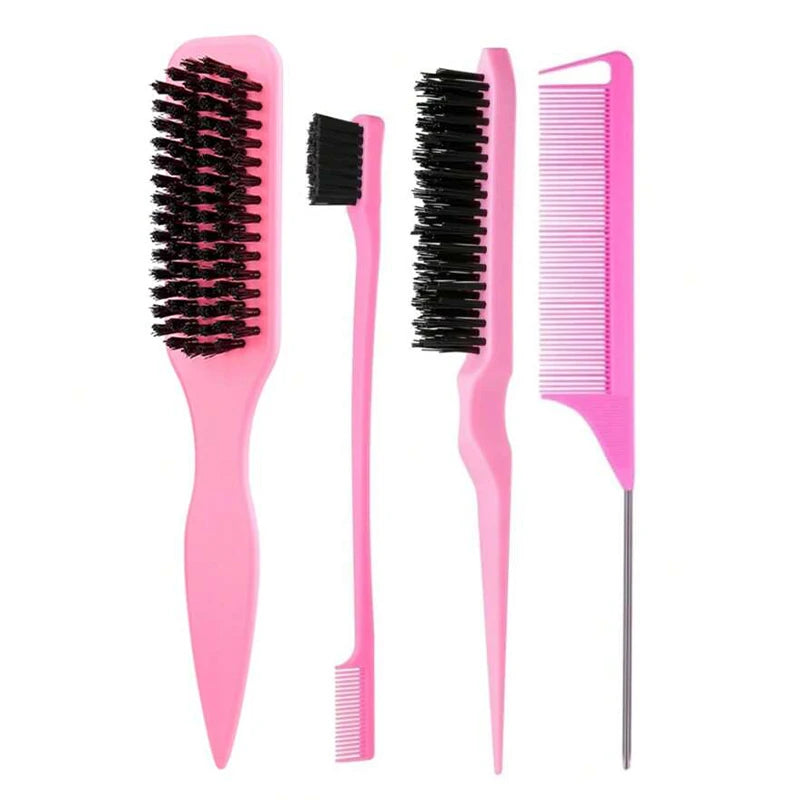 Bristle Slick Back Hair Brush for Sleek Ponytail Bun & Smoothing