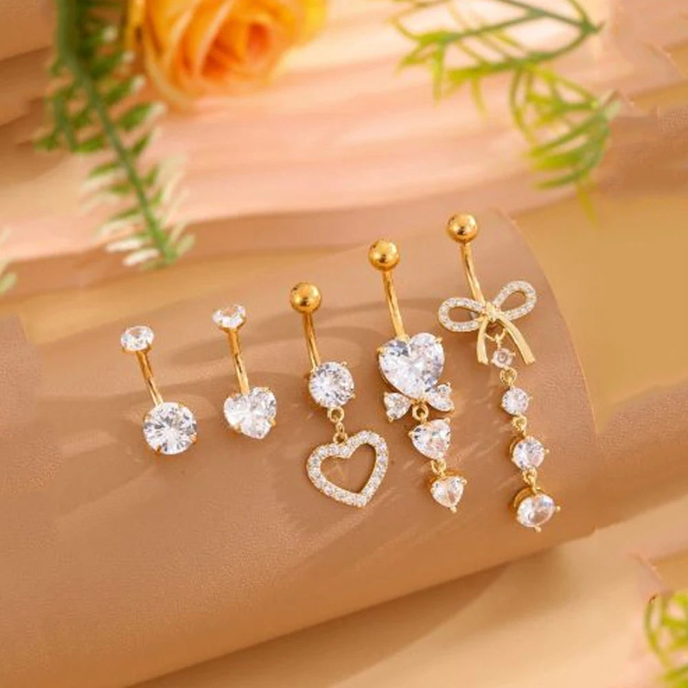 5pcs Dangled Belly Button Rings