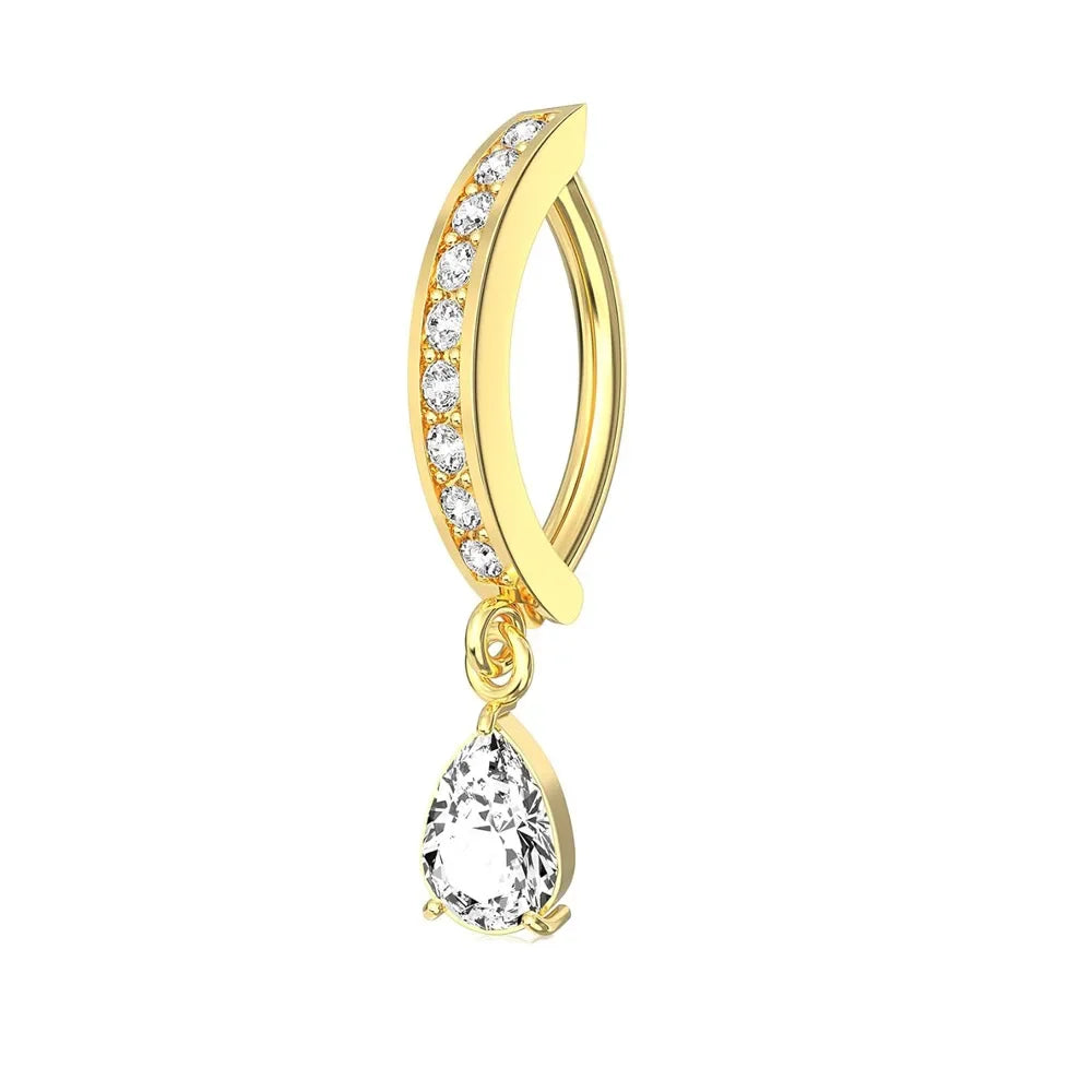 1PCS Heart Crystal Belly Button Rings