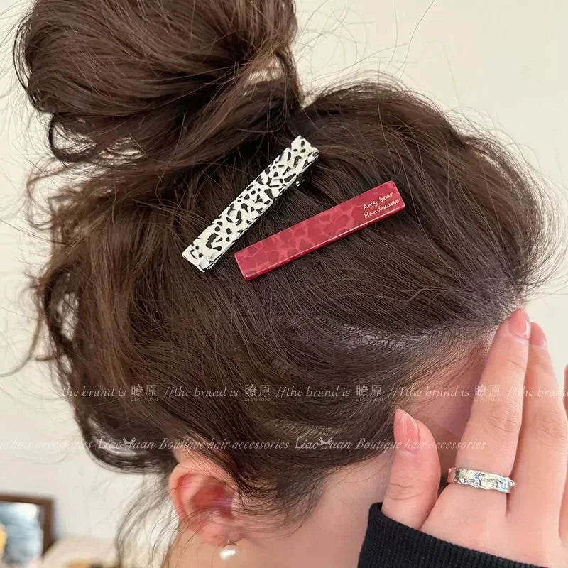 2pcs/set Acetate Hair Clips Font Geometric Hairpins