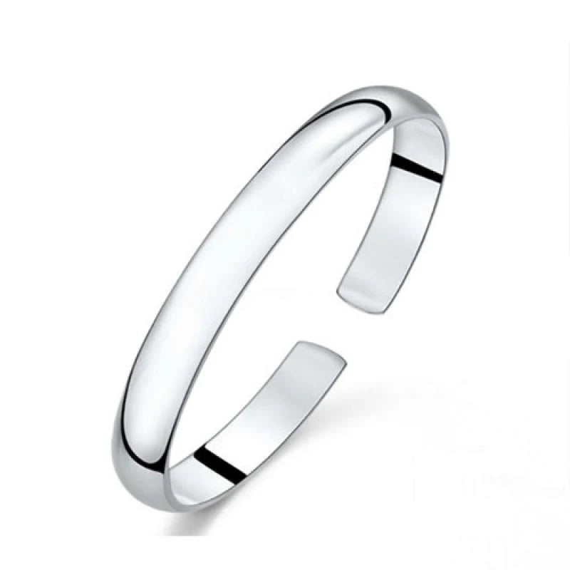999 Sterling Silver Cuff Polishing Retro Bracelet Bangles