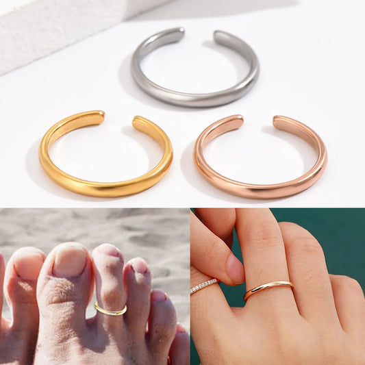 3PCS Toe Rings for Women Adjustable Stainless Steel