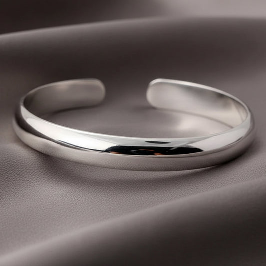 999 Sterling Silver Cuff Polishing Retro Bracelet Bangles