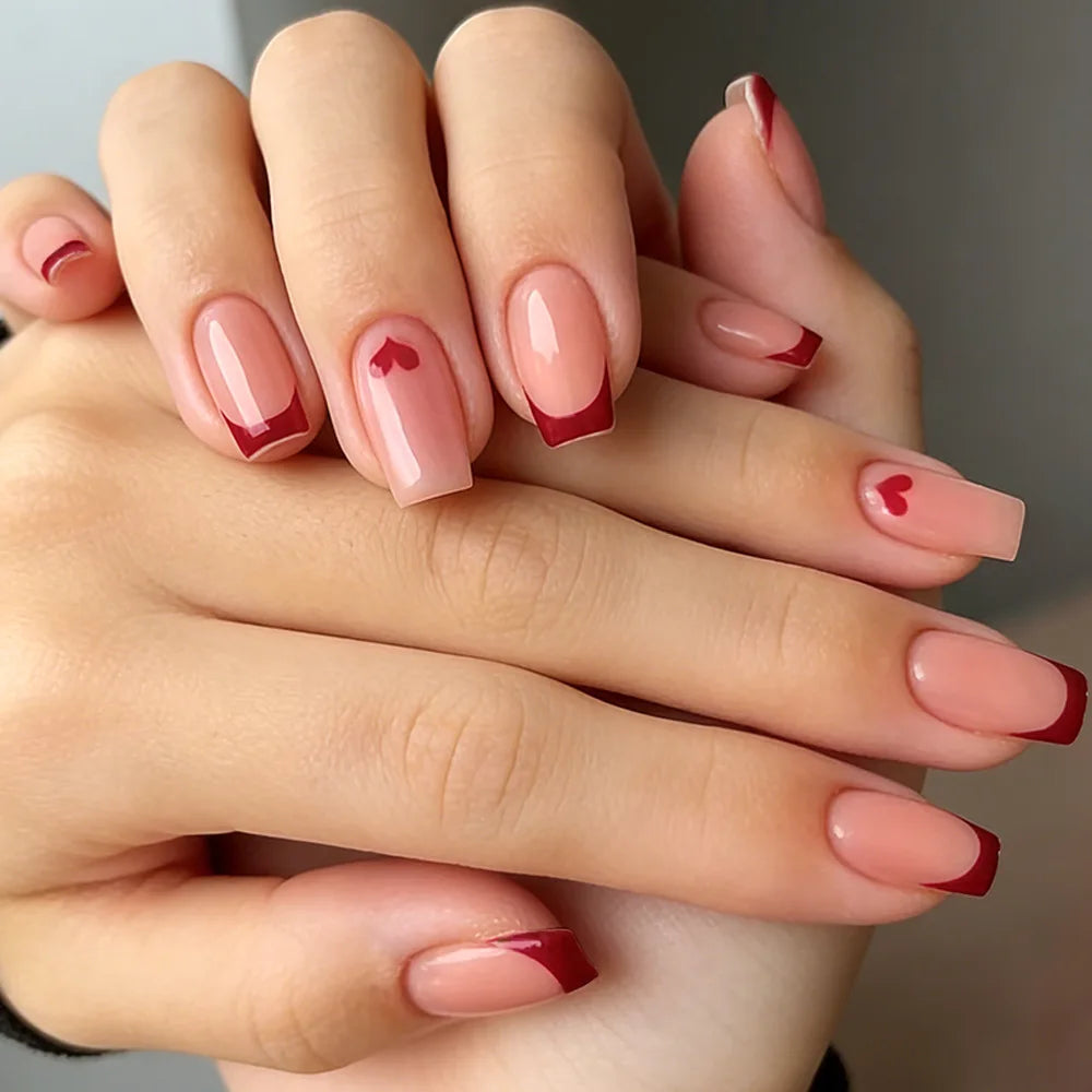 White French Press on Nails 3D Bowknot Fake Nails