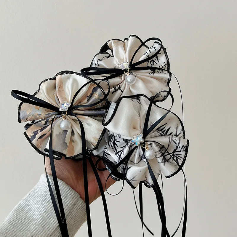 Ladies' Hair Claw Clips Featuring Chinese-style High-quality Versatile Hair Accessories For Girl Ribbons Bows Elegant Gentle