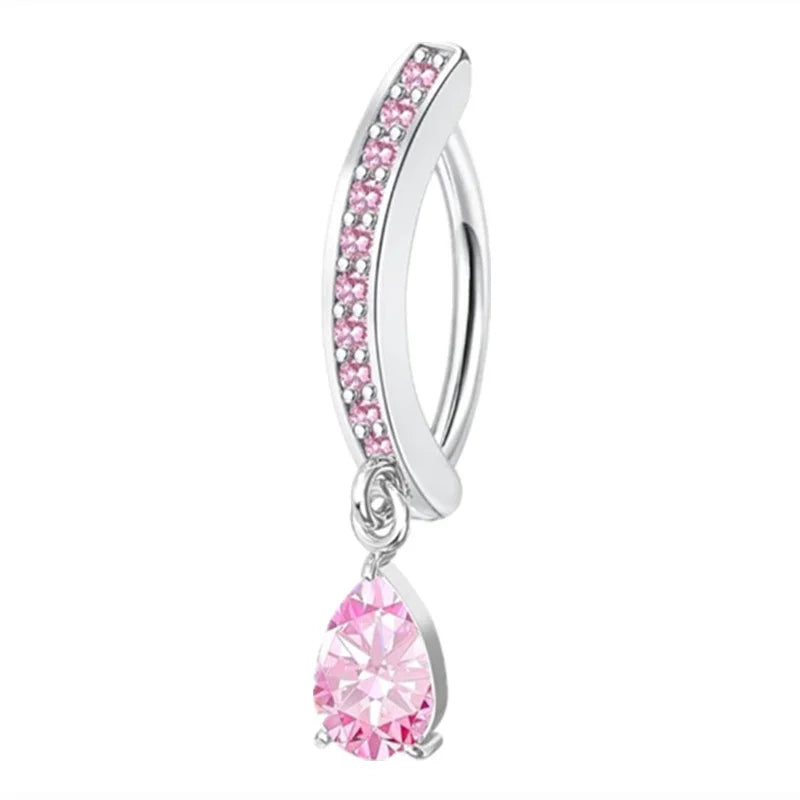 1PCS Heart Crystal Belly Button Rings