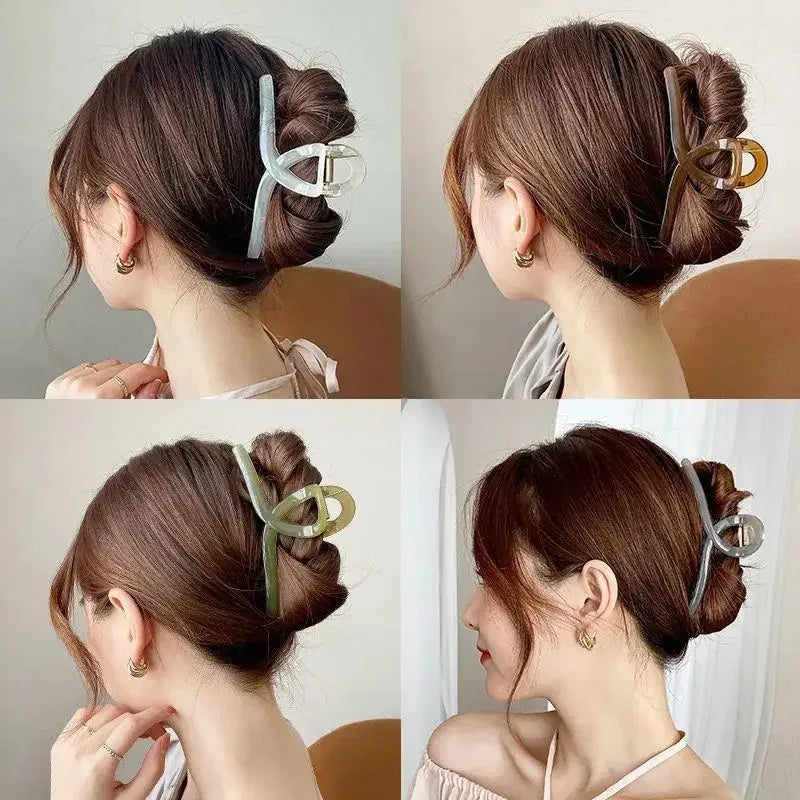 13cm Large Hair Claw Clip for Women Fashion Acrylic Summer Hairpin Elegant Hair Clips Girls Hair Accessories Shark Clip