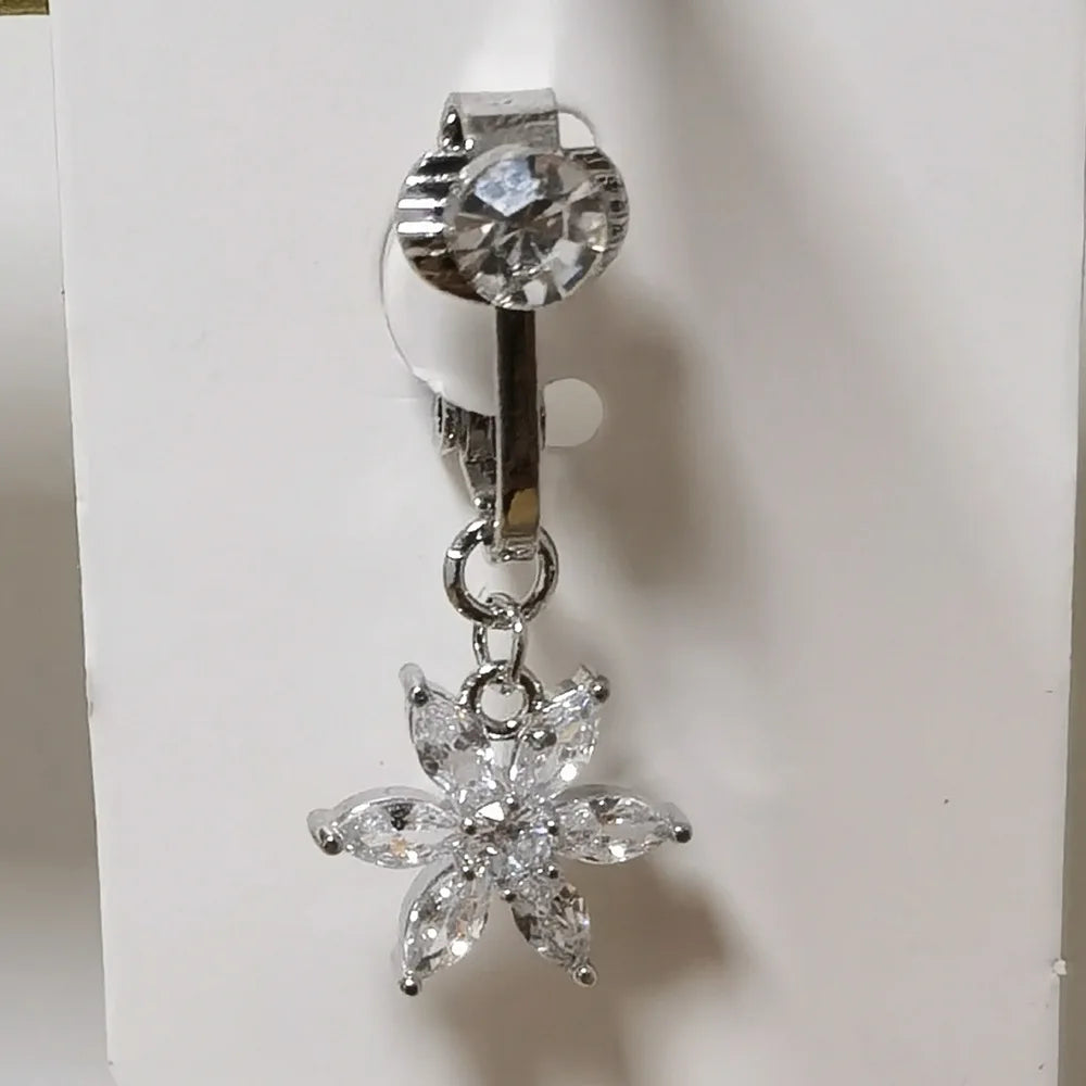Clip on Belly Button Ring Butterfly